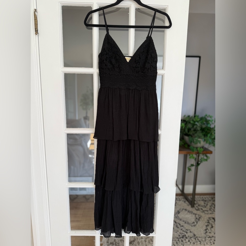 Black Tiered Maxi Dress